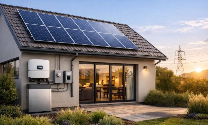Solar battery and inverter setup
